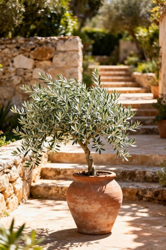 choosing a potted olive tree
