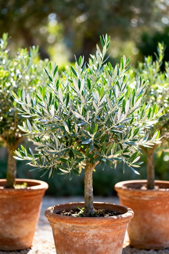 elegant potted olive trees