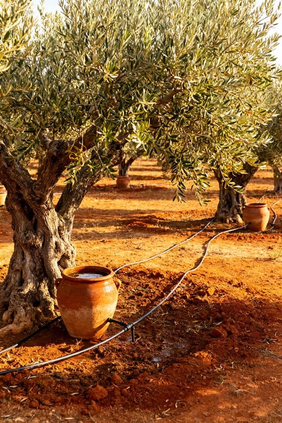 irrigation treatments for olive trees
