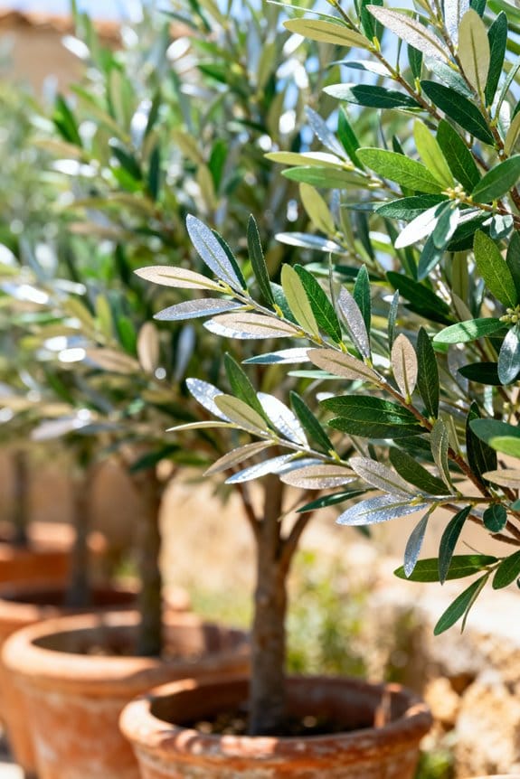 outdoor faux olive trees