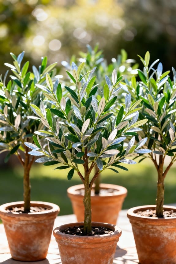 outdoor faux olive trees