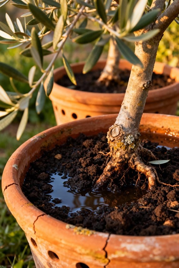 overwatering harms olive roots