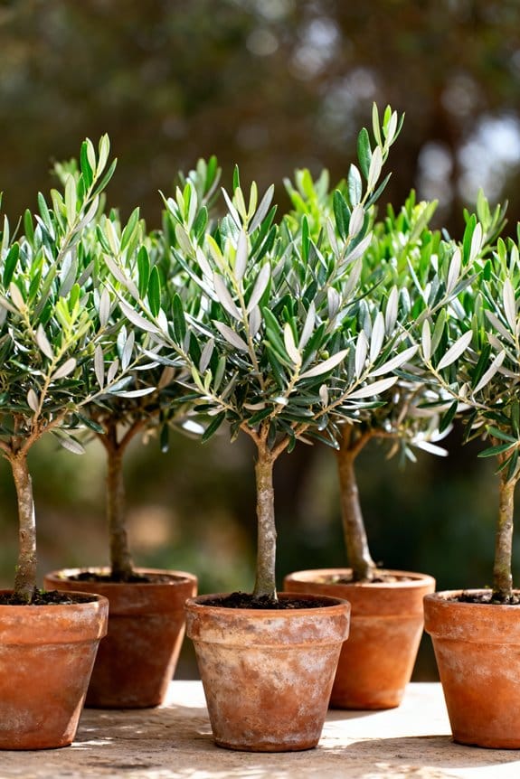 potted olive trees selection