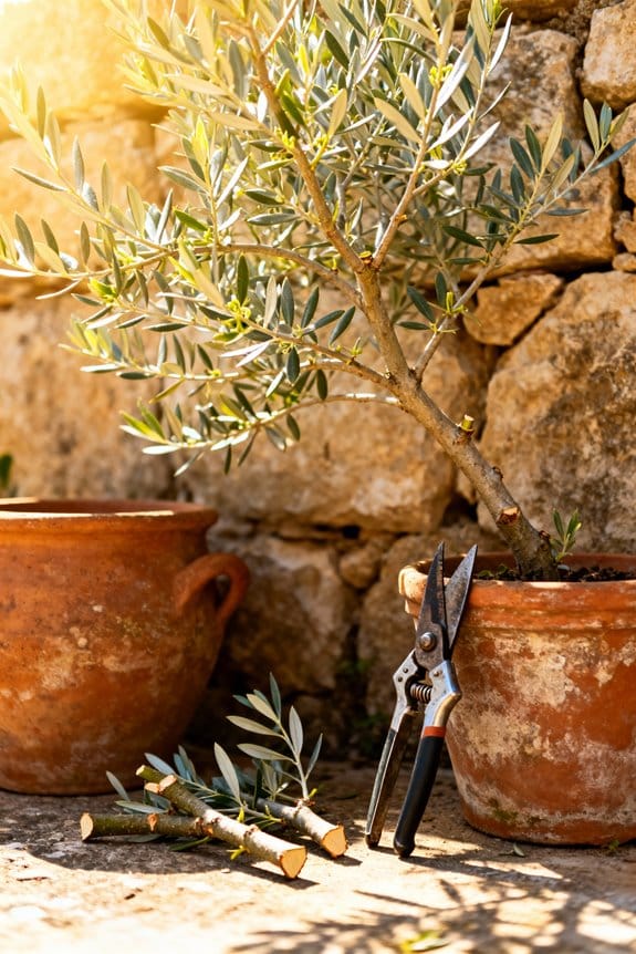 pruning olive tree branches
