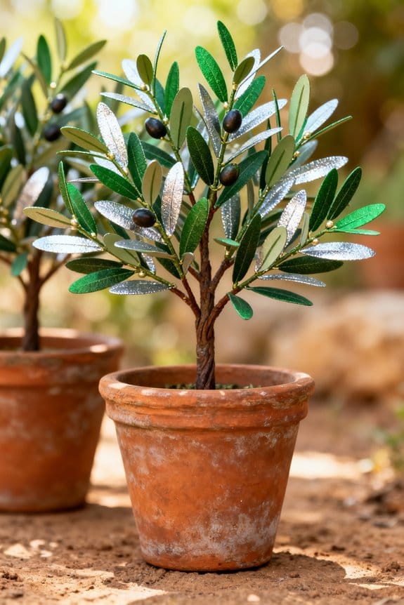 small artificial olive trees