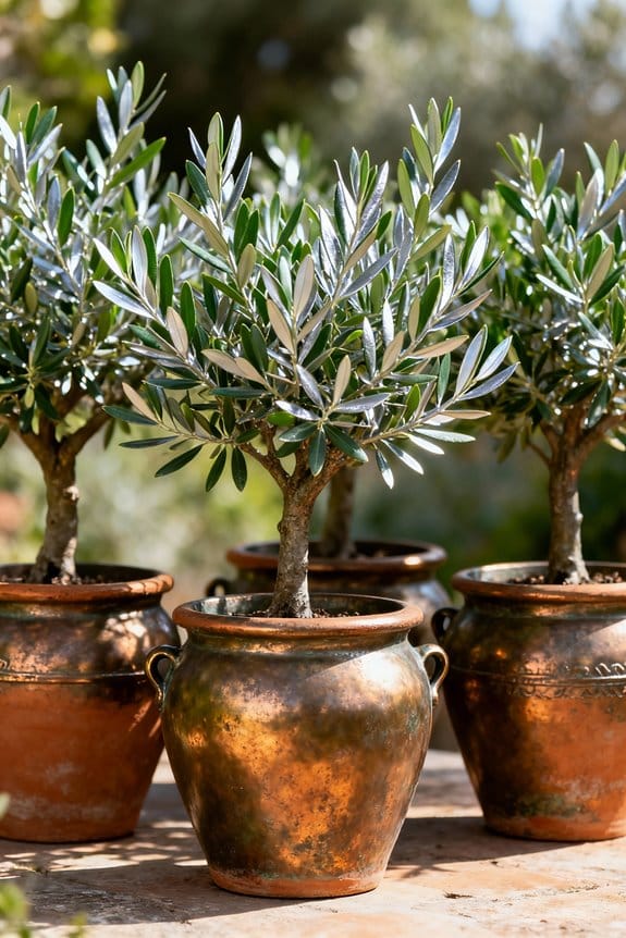 stylish antique bronze pots
