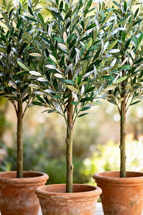 tall artificial olive trees